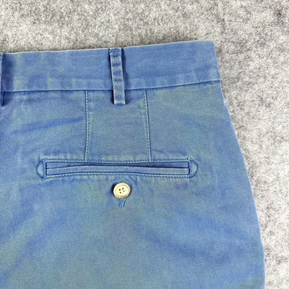 Peter Millar Shorts Mens 38 Blue Winston Washed Twill Chino Pima Cotton Preppy